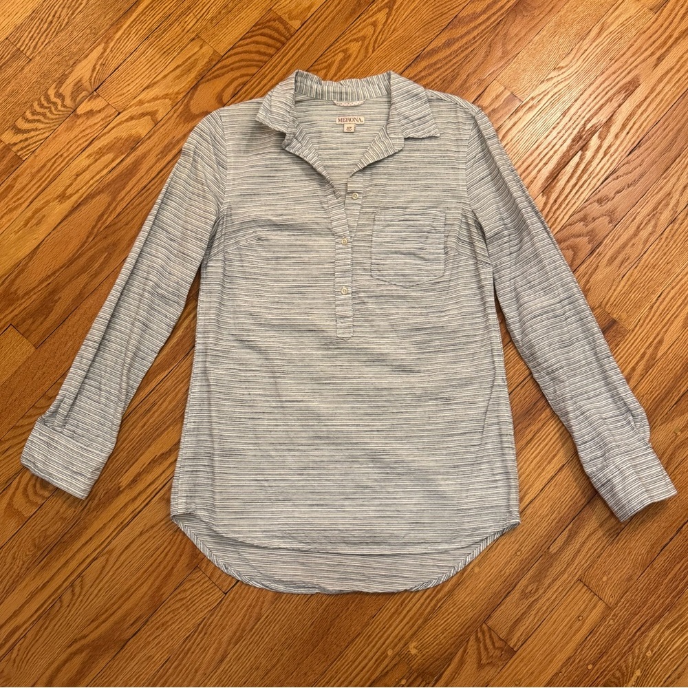 Merona | Striped Button Down Shirt | Size S